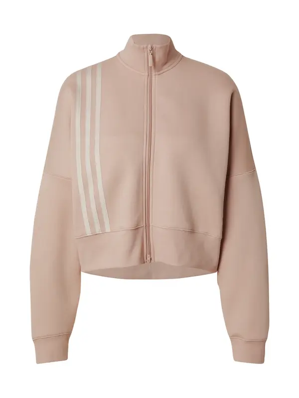 ADIDAS ORIGINALS ADIDAS ORIGINALS Jopa na zadrgo 'Off Placed 3-Stripes Zip'  svetlo rjava / bela