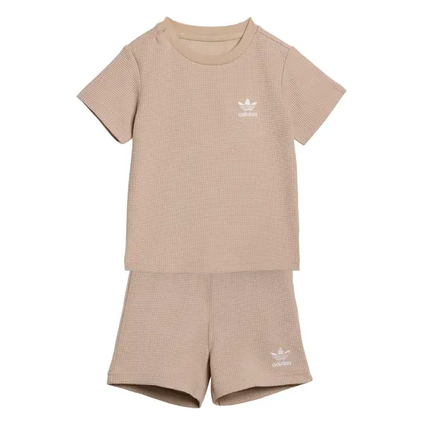 ADIDAS ORIGINALS ADIDAS ORIGINALS Komplet 'REGULAR WAFFLE SHORT T-SHIRT'  kaki / bela