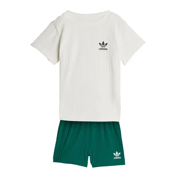 ADIDAS ORIGINALS ADIDAS ORIGINALS Komplet 'REGULAR WIDE RIB SHORT T-SHIRT'  zelena / črna / bela