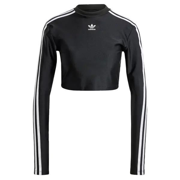 ADIDAS ORIGINALS ADIDAS ORIGINALS Majica '3-Stripes Cropped Long Sleeve'  črna / bela