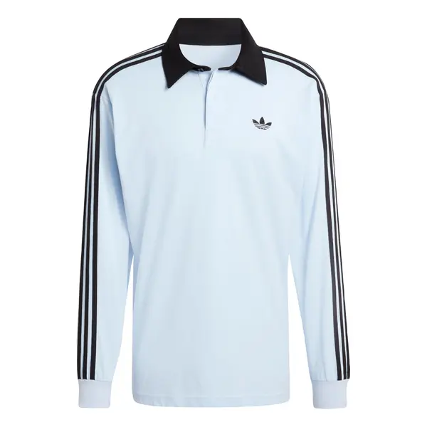 ADIDAS ORIGINALS ADIDAS ORIGINALS Majica '3-STRIPES RUGBY LONGSLEEVE'  svetlo modra / črna