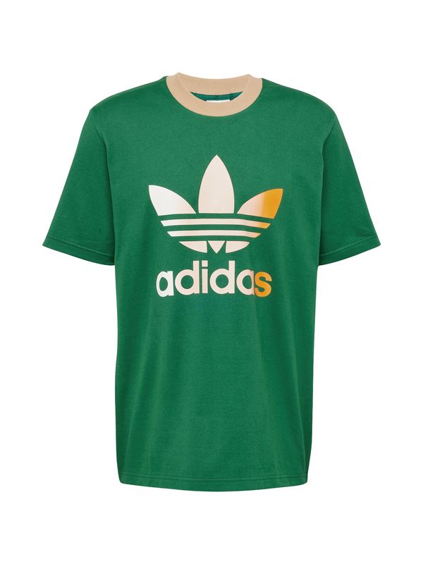 ADIDAS ORIGINALS ADIDAS ORIGINALS Majica 'Adicolor 70S Premium Trefoil'  svetlo bež / temno rumena / zelena / bela