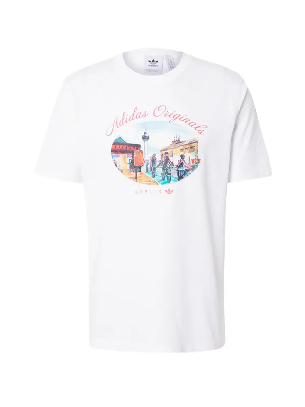 ADIDAS ORIGINALS ADIDAS ORIGINALS Majica 'Berlinpaint'  turkizna / temno oranžna / brusnica / bela