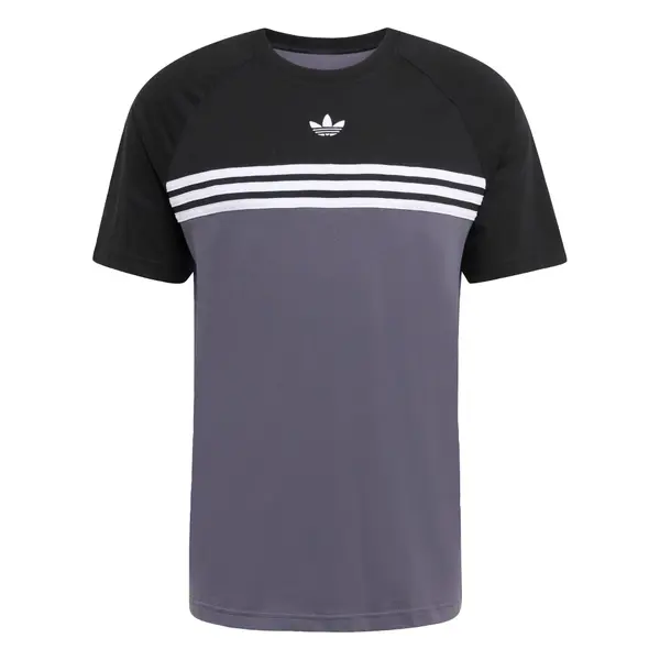 ADIDAS ORIGINALS ADIDAS ORIGINALS Majica 'CHEST STRIPES'  bazaltno siva / črna / bela