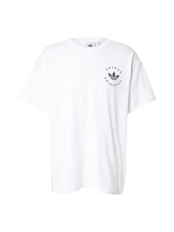 ADIDAS ORIGINALS ADIDAS ORIGINALS Majica 'Curved adidas Trefoil Logo GFX'  črna / bela