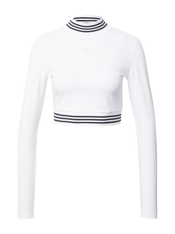 ADIDAS ORIGINALS ADIDAS ORIGINALS Majica 'Long-Sleeve Top With Ribbed Collar And Hem'  črna / bela