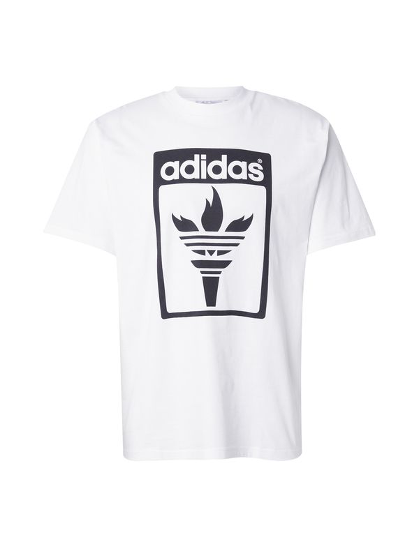 ADIDAS ORIGINALS ADIDAS ORIGINALS Majica 'Trefoil Torch'  črna / bela