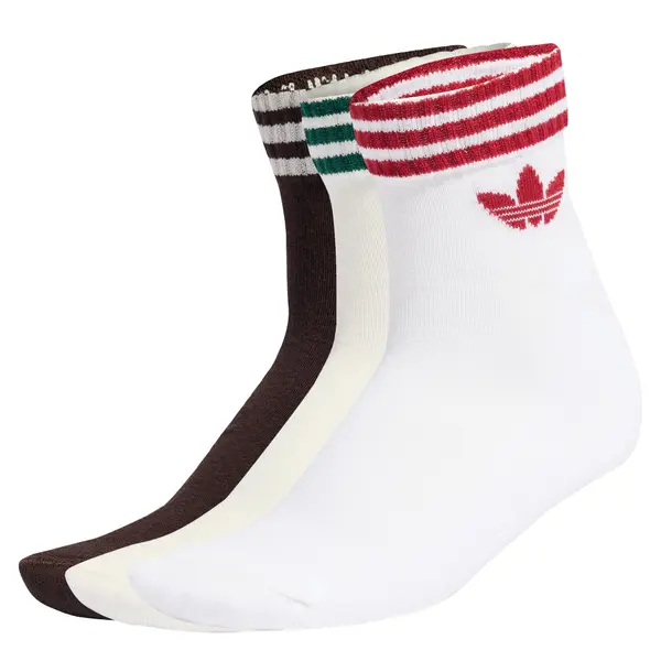 ADIDAS ORIGINALS ADIDAS ORIGINALS Nogavice '3-Stripes Ankle 3 Pairs'  čokolada / jelka / živo rdeča / bela