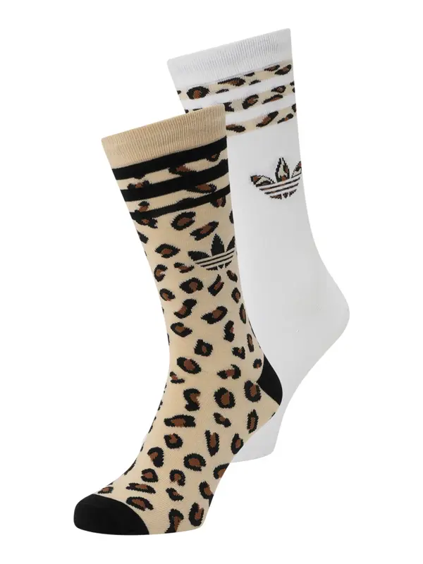 ADIDAS ORIGINALS ADIDAS ORIGINALS Nogavice 'Leopard Crew 2 Pairs'  bež / črna / bela