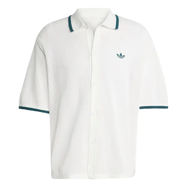 ADIDAS ORIGINALS ADIDAS ORIGINALS Srajca 'Button Down Knitted'  petrol / bela