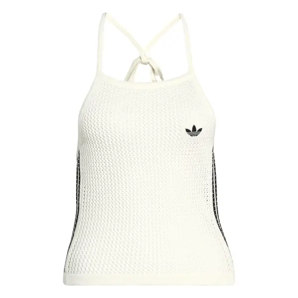 ADIDAS ORIGINALS ADIDAS ORIGINALS Top z naramnicami 'KNITTED CROCHET'  črna / off-bela