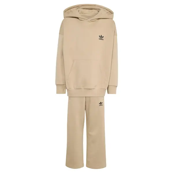 ADIDAS ORIGINALS ADIDAS ORIGINALS Trenirka za tek 'Oversized Hoodie Open Hem Pants'  bež / črna