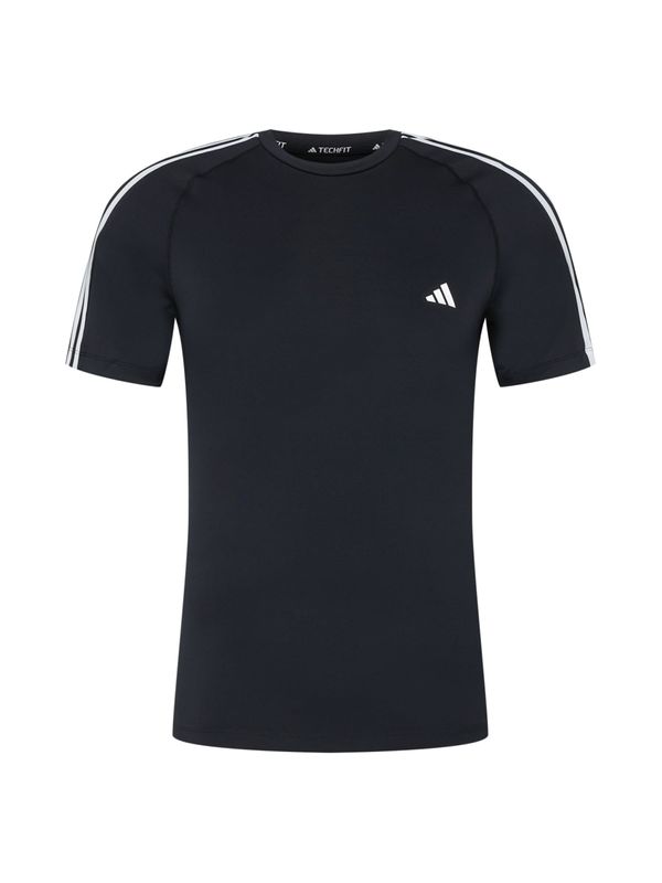 ADIDAS PERFORMANCE ADIDAS PERFORMANCE Funkcionalna majica 'Techfit 3-Stripes '  črna / bela