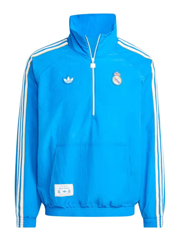 ADIDAS PERFORMANCE ADIDAS PERFORMANCE Športna jakna 'Real Madrid Terrace Icons Half-Zip'  azur / rumena / bela