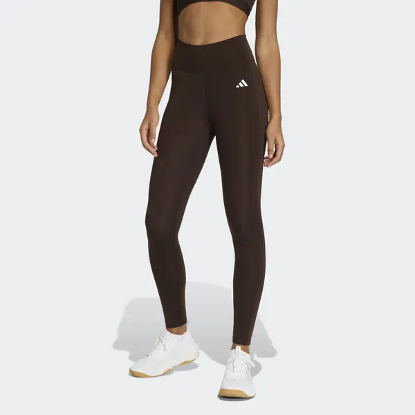 ADIDAS PERFORMANCE ADIDAS PERFORMANCE Športne hlače 'Opt Ess'  temno rjava / bela