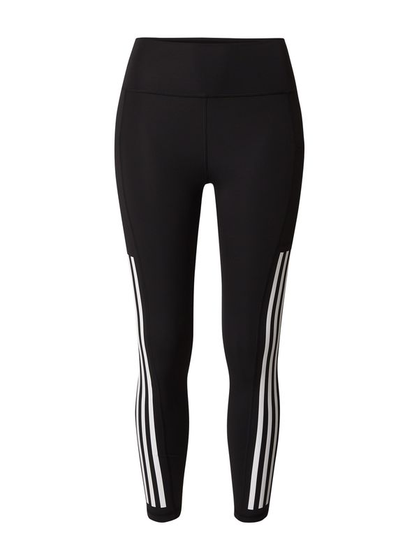 ADIDAS PERFORMANCE ADIDAS PERFORMANCE Športne hlače 'Optime 3-stripes Full-length'  črna / bela