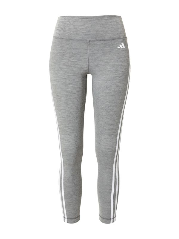 ADIDAS PERFORMANCE ADIDAS PERFORMANCE Športne hlače 'Train Essentials 3-Stripes High-Waisted'  pegasto siva / bela