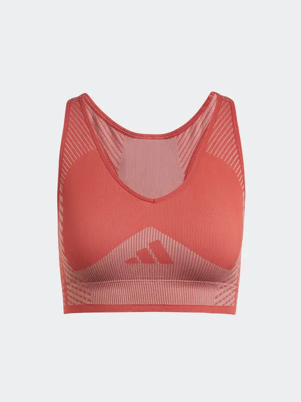 ADIDAS PERFORMANCE ADIDAS PERFORMANCE Športni nederček 'AEROKNIT Training Light Support'  rjasto rdeča / bela