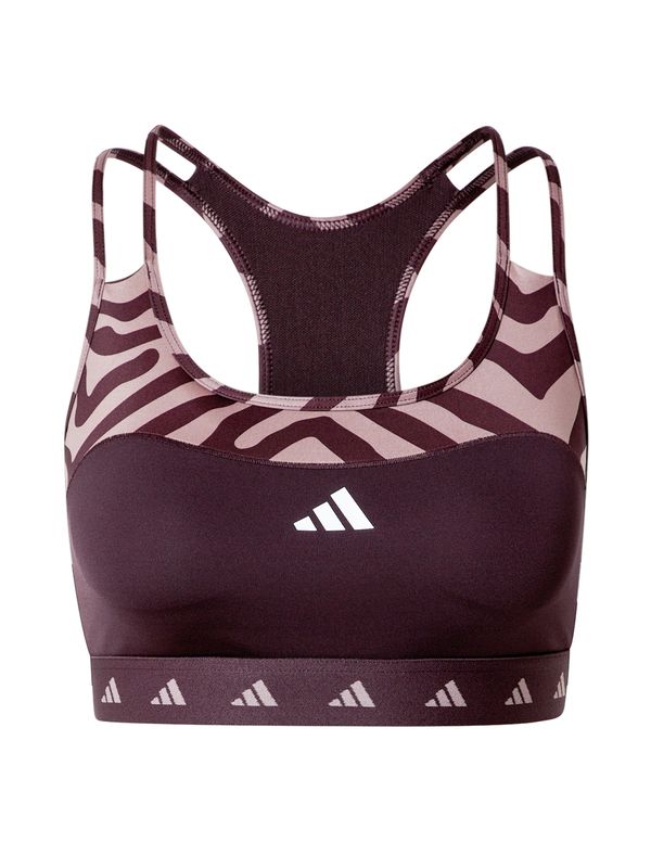 ADIDAS PERFORMANCE ADIDAS PERFORMANCE Športni nederček 'Hyperglam Techfit Medium-Support Zebra'  rosé / burgund