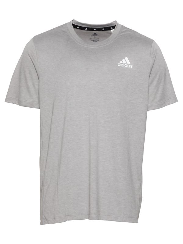 ADIDAS SPORTSWEAR ADIDAS SPORTSWEAR Funkcionalna majica 'Aeroready Designed To Move Heathered'  pegasto siva / bela