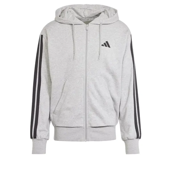 ADIDAS SPORTSWEAR ADIDAS SPORTSWEAR Športna jopa na zadrgo 'Essentials French Terry'  svetlo siva / črna