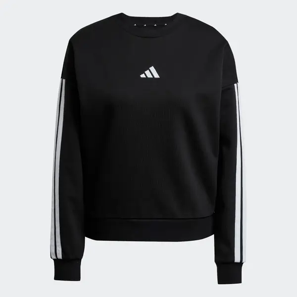 ADIDAS SPORTSWEAR ADIDAS SPORTSWEAR Športna majica 'Essentials 3-Stripes Fleece'  črna / bela