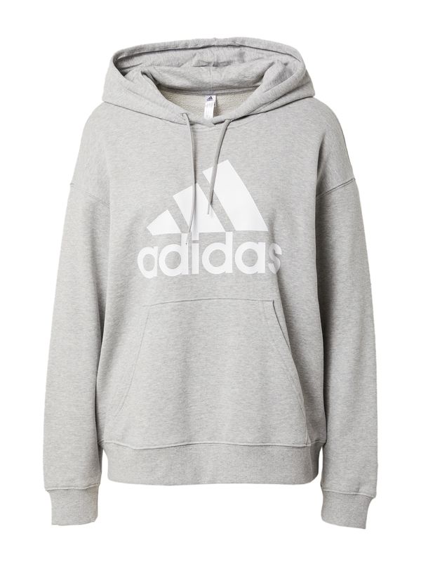 ADIDAS SPORTSWEAR ADIDAS SPORTSWEAR Športna majica 'Essentials Big Logo French Terry'  pegasto siva / bela