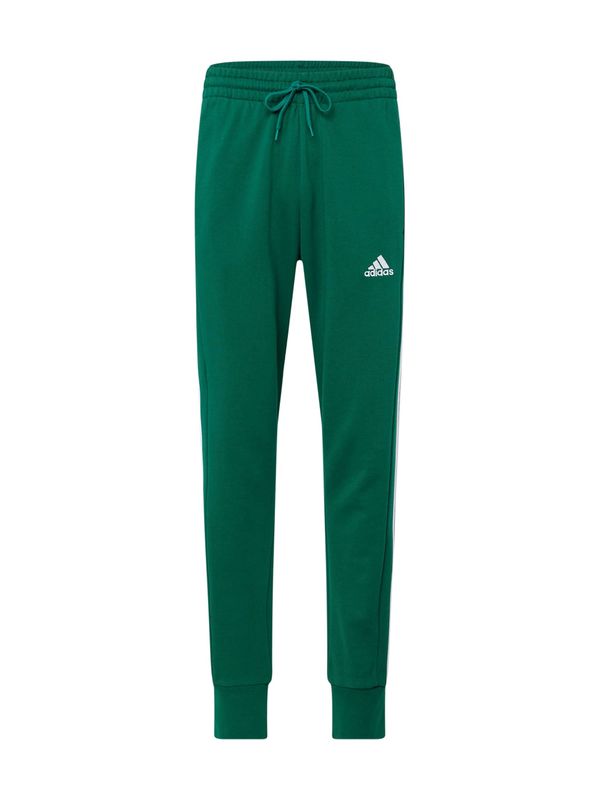 ADIDAS SPORTSWEAR ADIDAS SPORTSWEAR Športne hlače 'Essentials'  temno zelena / bela