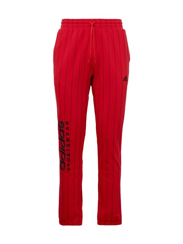 ADIDAS SPORTSWEAR ADIDAS SPORTSWEAR Športne hlače 'Pinstripe Fleece'  rdeča / črna