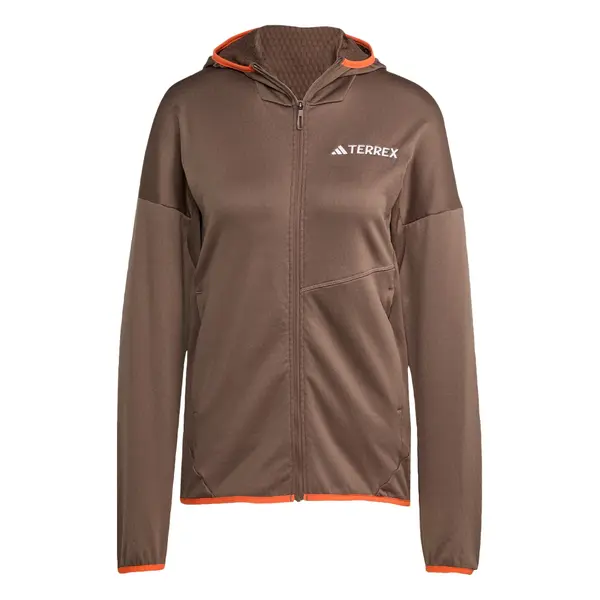 ADIDAS TERREX ADIDAS TERREX Funkcionalna jopa iz flisa 'Xperior'  čokolada / oranžna / bela