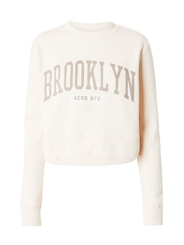 AÉROPOSTALE AÉROPOSTALE Majica 'BROOKLYN'  ecru / rjava / bela