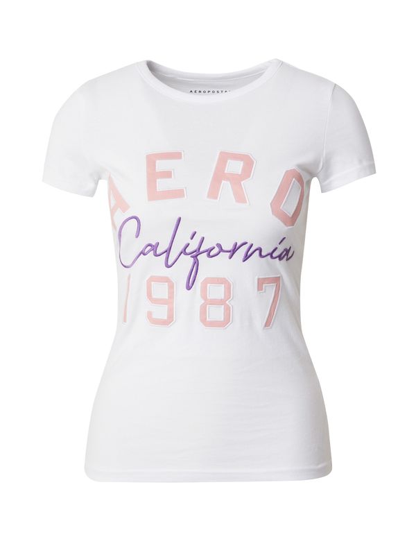 AÉROPOSTALE AÉROPOSTALE Majica 'CALIFORNIA 1987'  sliva / rosé / bela