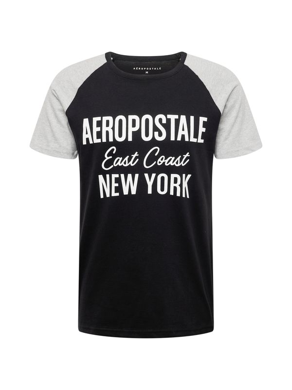 AÉROPOSTALE AÉROPOSTALE Majica 'EAST COAST'  pegasto siva / črna