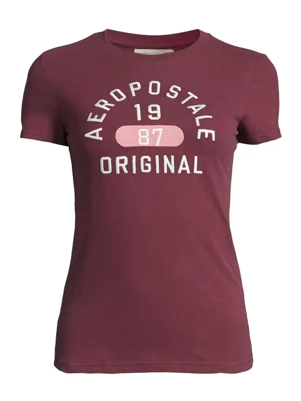 AÉROPOSTALE AÉROPOSTALE Majica 'JUL'  roza / burgund / bela