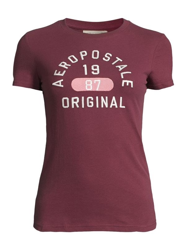 AÉROPOSTALE AÉROPOSTALE Majica 'JUL'  roza / burgund / bela
