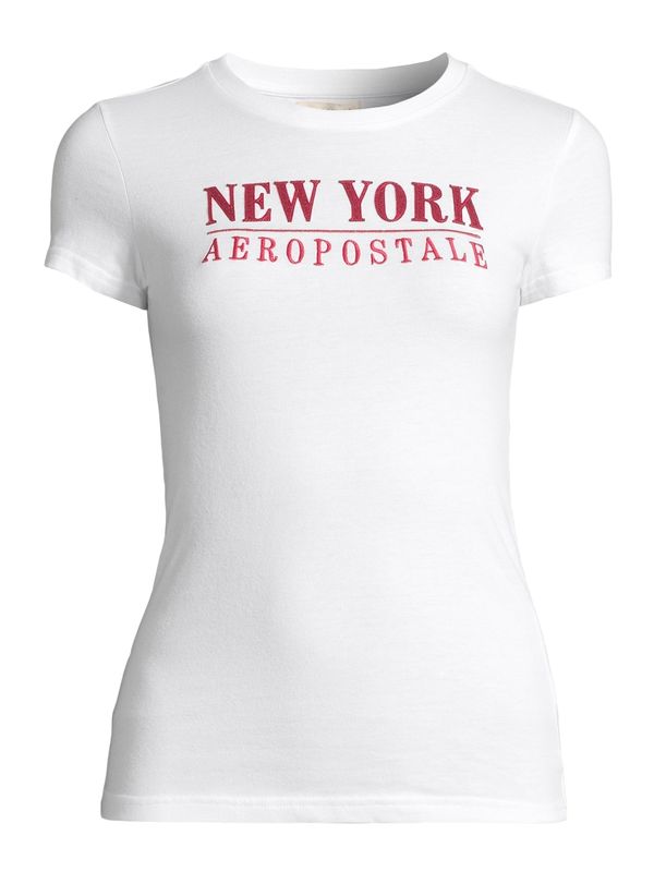 AÉROPOSTALE AÉROPOSTALE Majica 'JULY NEW YORK'  ognjeno rdeča / brusnica / bela