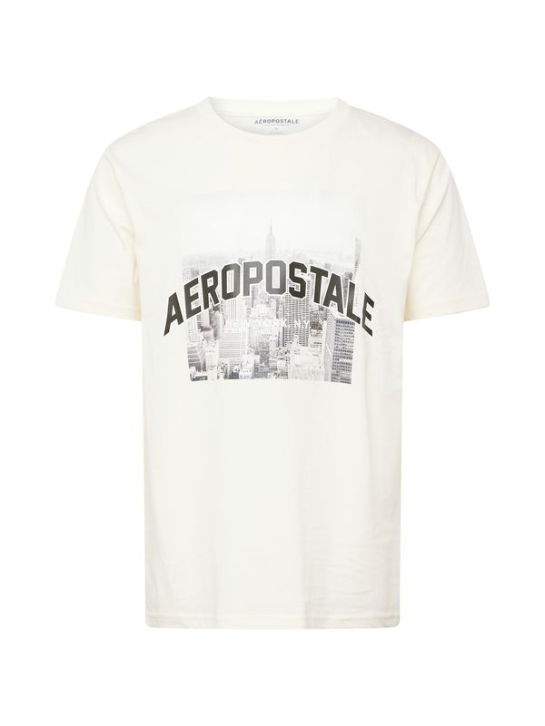 AÉROPOSTALE AÉROPOSTALE Majica 'NY CITY'  ecru / temno siva / črna