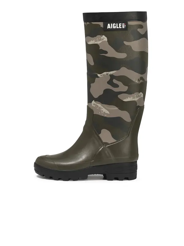 AIGLE AIGLE Gumijasti škornji 'Benyl'  kaki / svetlo zelena / temno zelena