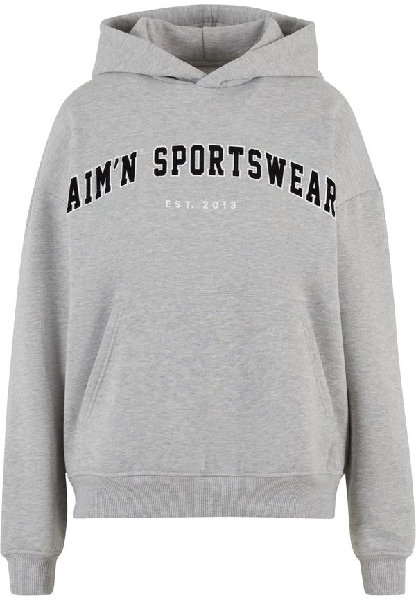 Aim'n Aim'n Majica 'Varsity Sweat'  siva / črna / bela
