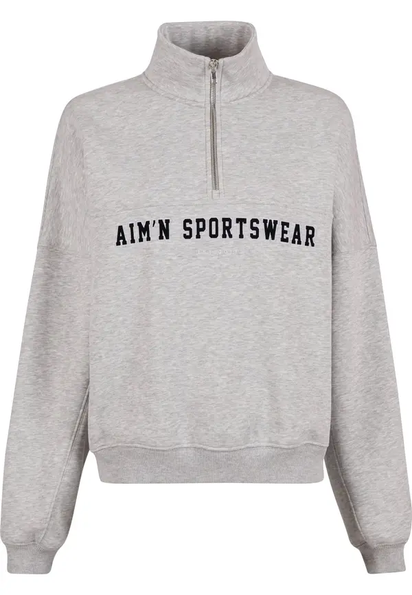 Aim'n Aim'n Športna majica  svetlo siva / pegasto siva / črna