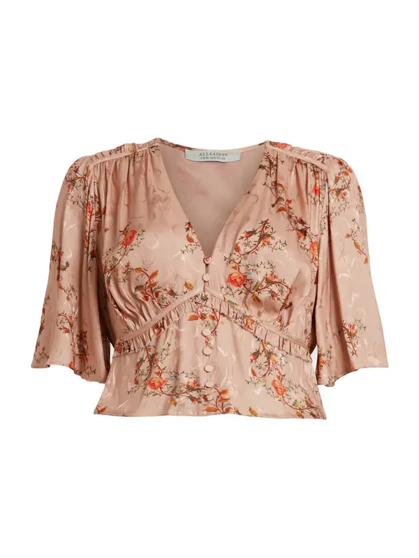 AllSaints AllSaints Bluza 'TIAN'  kapučino / svetlo rjava / oliva / temno oranžna