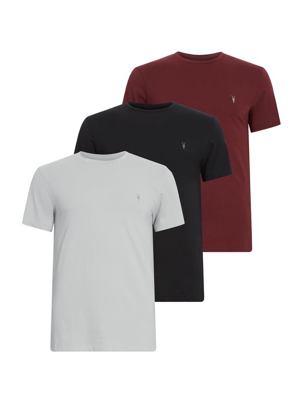 AllSaints AllSaints Majica 'Tonic'  siva / svetlo siva / rdeča / črna