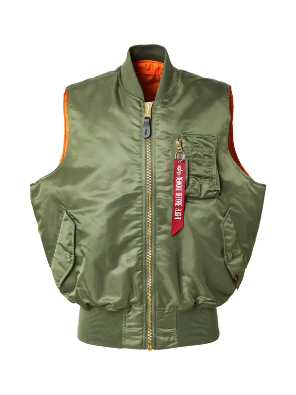ALPHA INDUSTRIES ALPHA INDUSTRIES Brezrokavnik 'MA-1'  oliva / rdeča