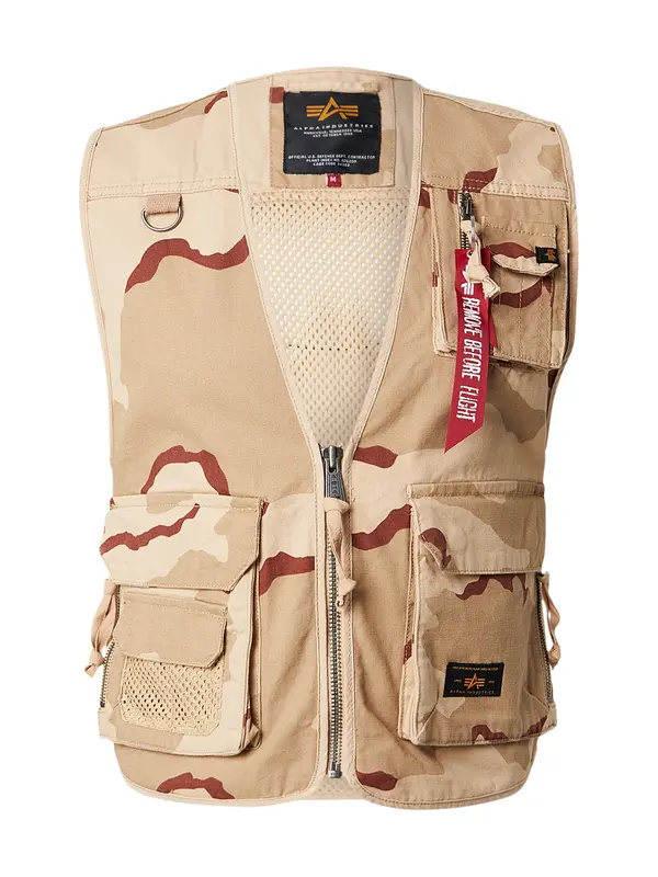 ALPHA INDUSTRIES ALPHA INDUSTRIES Brezrokavnik  pesek / svetlo bež / rdeča