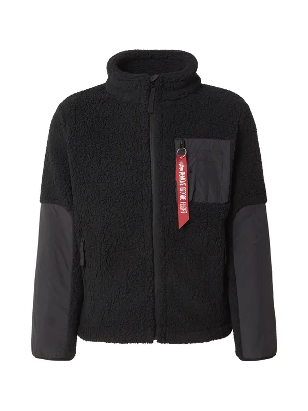 ALPHA INDUSTRIES ALPHA INDUSTRIES Jopa iz flisa 'Sherpa Zip'  črna