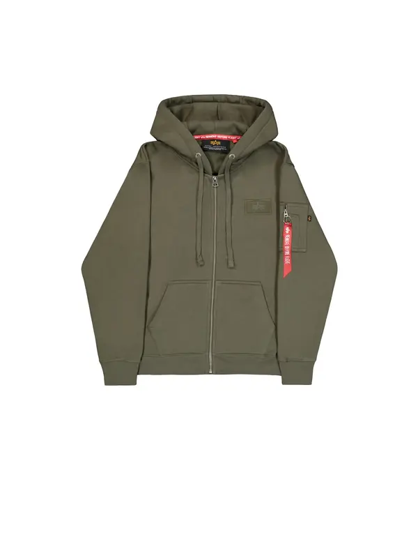 ALPHA INDUSTRIES ALPHA INDUSTRIES Jopa na zadrgo  kaki / oliva / rdeča / bela