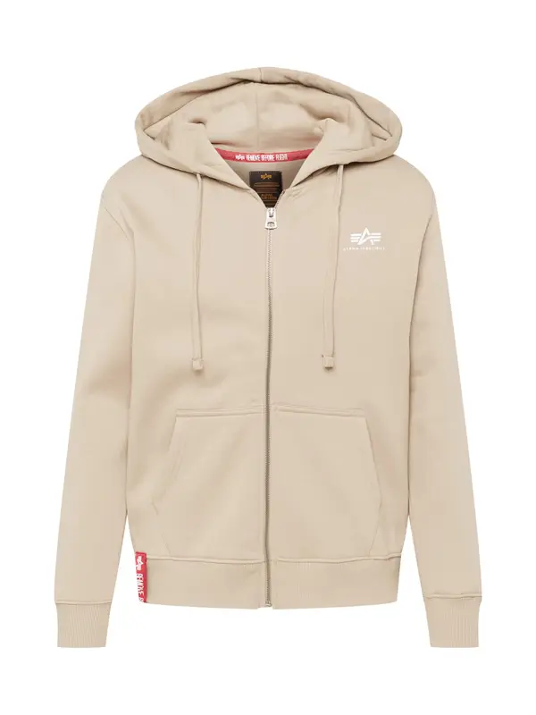 ALPHA INDUSTRIES ALPHA INDUSTRIES Jopa na zadrgo  pesek / rdeča / bela
