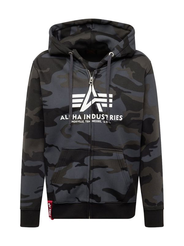 ALPHA INDUSTRIES ALPHA INDUSTRIES Jopa na zadrgo  temno siva / kaki / črna / bela