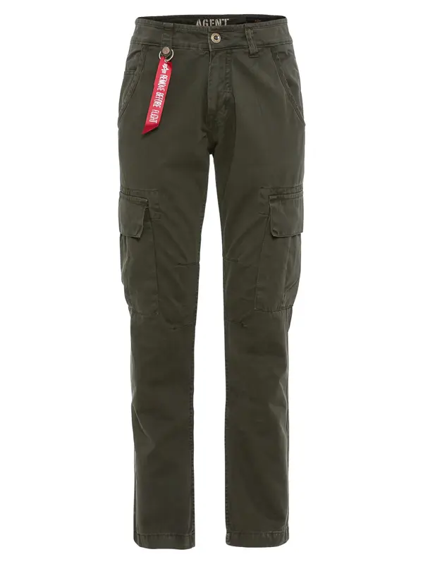 ALPHA INDUSTRIES ALPHA INDUSTRIES Kargo hlače 'Agent'  kaki / rdeča / bela