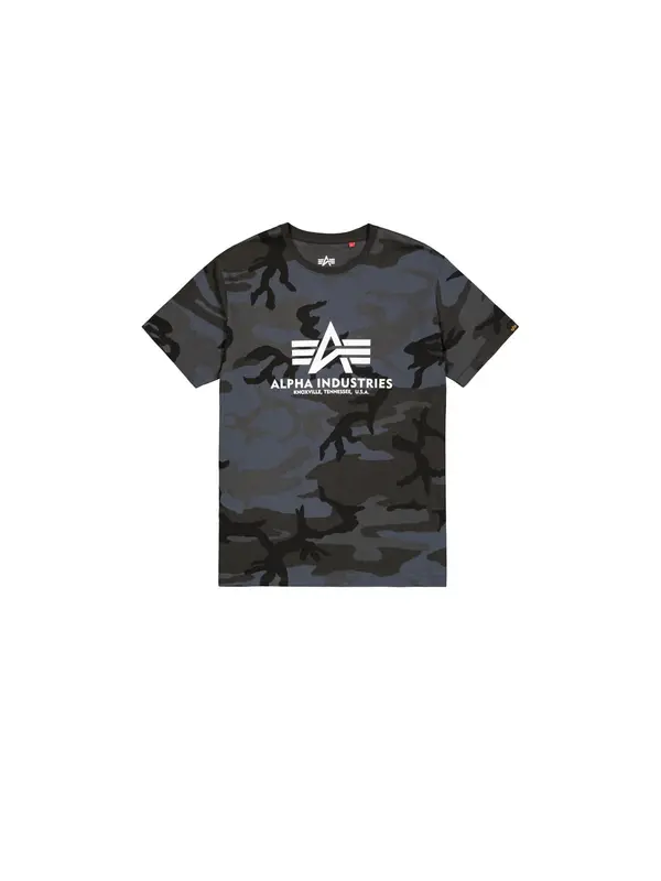 ALPHA INDUSTRIES ALPHA INDUSTRIES Majica 'Basic Logo Camo'  siva / črna / bela